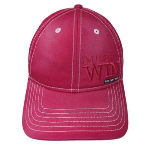 I'm Here To Win How 'Bout You? Strapback Hat Pink One Size Adjustable Classic